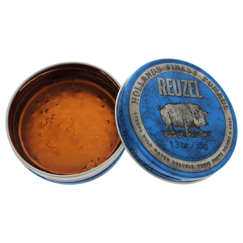 Blue Strong Hold Water Soluble Pomade by Reuzel for Men - 1.3 oz Pomade