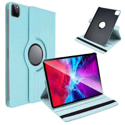 Image 1 de 5.. Étui de support en cuir PU rotatif à 360 Smart Cover pour iPad Pro 11" 1st 2nd 3rd Gen. 2018/2020/2021, Bleu clair