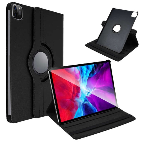 Image 1 de 5.. Étui de support en cuir PU rotatif à 360 Smart Cover pour iPad Pro 11" 1st 2nd 3rd Gen. 2018/2020/2021, Noir