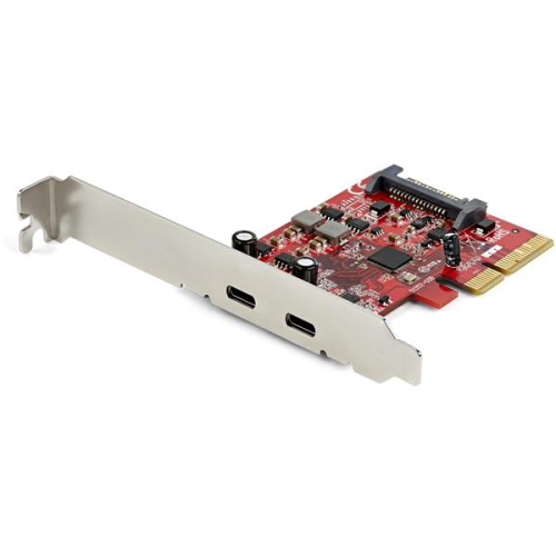 StarTech PCIe USB 3.1 Card - 2x USB C 3.1 Gen 2 10Gbps - PCIe Gen 3 x4 - ASM3142 Chipset - USB Type C PCI Express Card