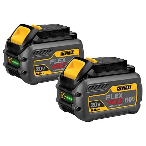 DEWALT  Dcb606-2 Flexvolt 20V/60V Max Lithium-Ion 6Ah Batteries - 2 Pack