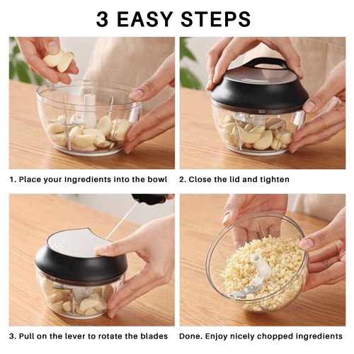 MotionGrey - Stainless Steel Multi Purpose Vegetable Cutter Chopper - Black