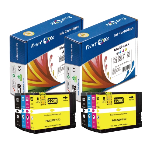 PGI-2200XL Compatible 2 Sets PGI 2200 of 8 Ink Cartridges Canon MAXIFY MB5020 MB5320 IB4020 MB5120 MB5420 IB4120 PRINTOXE® Brand
