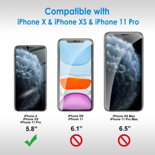 Protection d’écran en verre trempé Ultra pour iPhone 11 Pro, iPhone XS et iPhone X - Paquet de 2