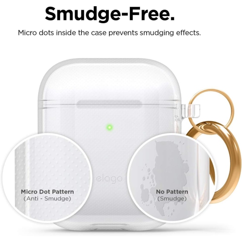 elago Clear Airpods Case with Keychain Designed for Apple Airpods 1&2 [Transparent]