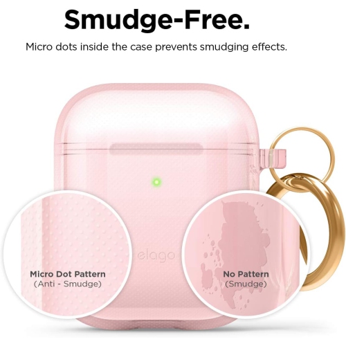 elago Clear Airpods Case with Keychain Designed for Apple Airpods 1&2 [Lovely Pink]