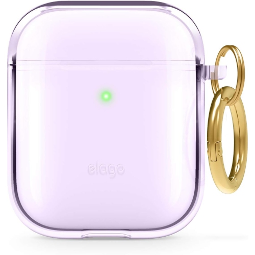 ELAGO  Clear Airpods Case With Keychain Designed for Apple Airpods 1&2 [Lavender]