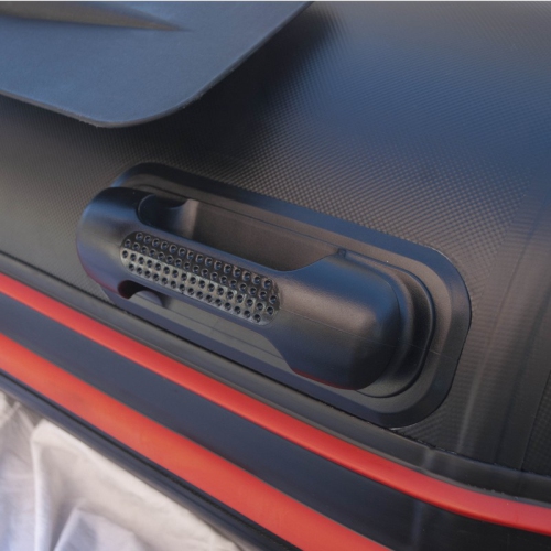 ALEKO® BTF320RBK PRO Inflatable Fishing Boat Raft 10.5Ft Aluminum Floor 4 Person Fishing Rod Holders , Red Black