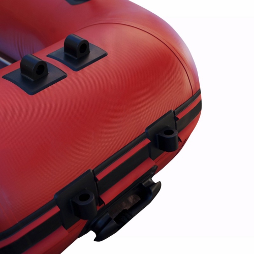 ALEKO® BTF320RBK PRO Inflatable Fishing Boat Raft 10.5Ft Aluminum Floor 4 Person Fishing Rod Holders , Red Black