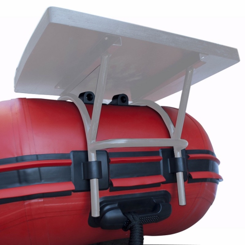 ALEKO® BTF320RBK PRO Inflatable Fishing Boat Raft 10.5Ft Aluminum Floor 4 Person Fishing Rod Holders , Red Black