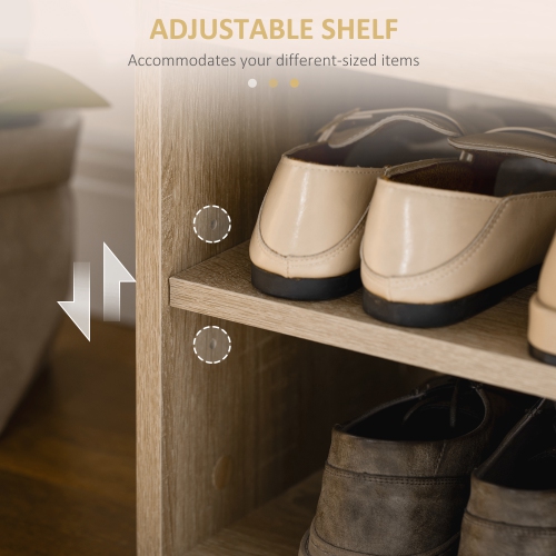 HOMCOM – Banc d'entrée avec coussin rembourré en polyuréthane, rangement dissimulé pour la chambre à coucher de couloir, naturel