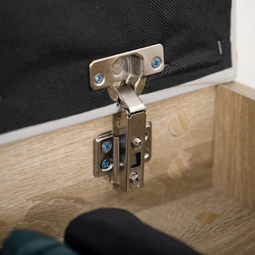 HOMCOM – Banc d'entrée avec coussin rembourré en polyuréthane, rangement dissimulé pour la chambre à coucher de couloir, naturel