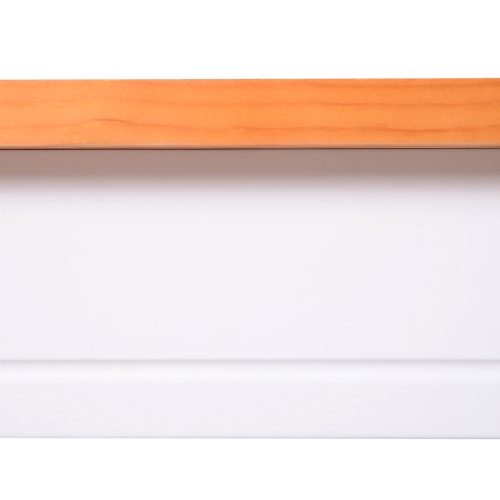 HOMCOM Dining Table Set for 4, 5 Piece Pine Wood Kitchen Table with High Back Chairs, Rectangular Table and 4 Armless Chair, White and Natural Wood