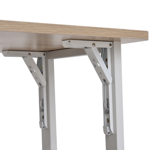 HOMCOM 2 In 1 Folding Table, Drop Leaf Table, Space Saving Dining Table with 4-Tier Shelf for Small Spaces, Oak