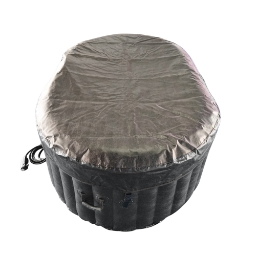 ALEKO HTIO2BKBK Oval Inflatable Jetted Hot Tub with Drink Tray and Cover - 2 Person - 145 Gallon - Black
