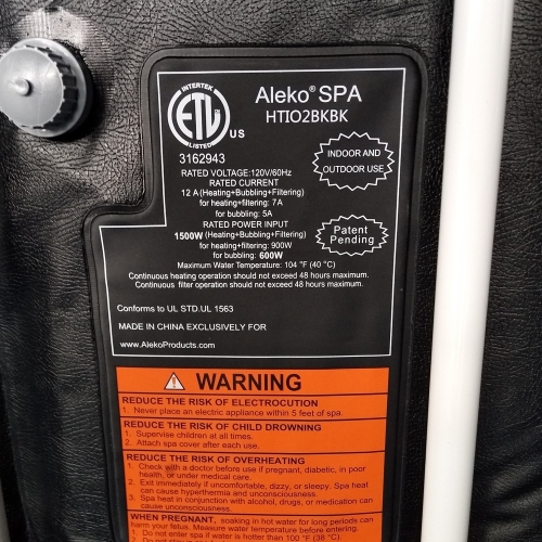 ALEKO HTIO2BKBK Oval Inflatable Jetted Hot Tub with Drink Tray and Cover - 2 Person - 145 Gallon - Black