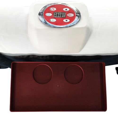 ALEKO HTIO2BKW Oval Inflatable Jetted Hot Tub with Drink Tray and Cover - 2 Person - 145 Gallon - Black and White