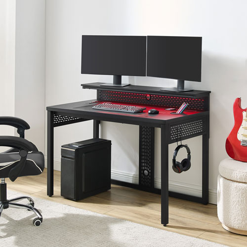Alpha 48"W Gaming Desk - Black