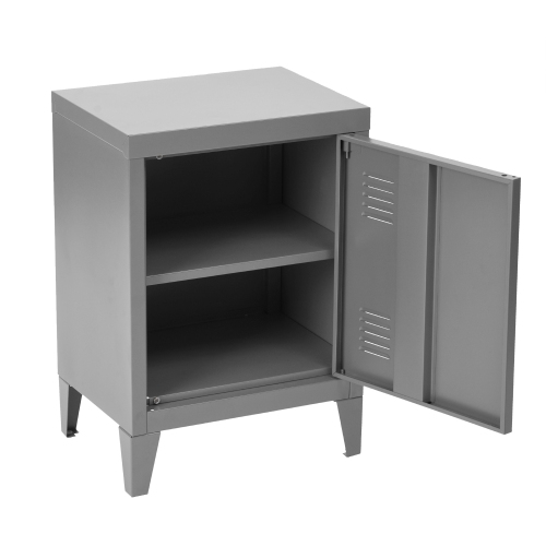 FurnitureR Office Storage Cabinets Multifunction as Night Stand & End Table, Dark Grey
