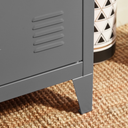 FurnitureR Office Storage Cabinets Multifunction as Night Stand & End Table, Dark Grey