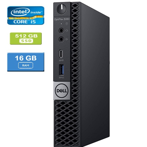 DELL  Refurbished (Good) - 5060 Micro Intel Core I5-8500T 2.10 Ghz, 16GB, 512GB SSD, Win 10 Pro