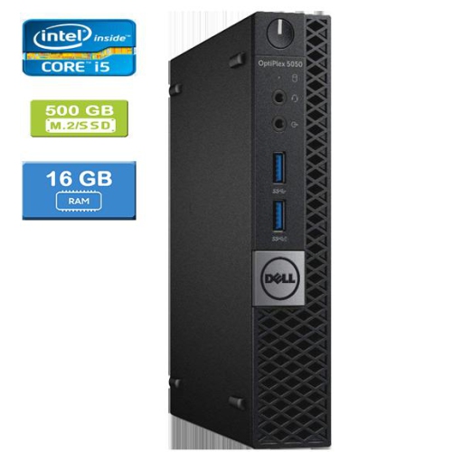 DELL  Refurbished (Good) - 5050 Micro Intel Core I5-7600T 2.80 Ghz, 16GB, M.2/500GB SSD, Win 10 Pro