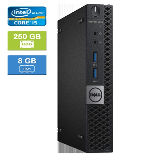 DELL  Refurbished (Good) - 5050 Micro Intel Core I5-7600T 2.80 Ghz, 8GB, 250GB SSD, Win 10 Pro