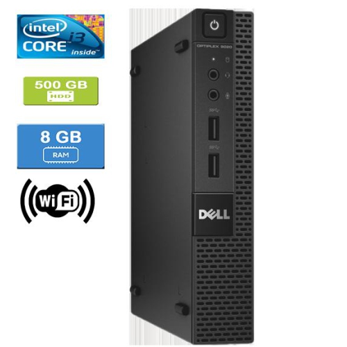 Refurbished - DELL 9020 MICRO Intel Core i3-4160T 3.10 GHz, 8GB, 500GB HDD, Win 10 Pro