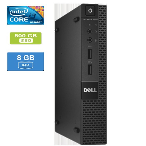 Refurbished - Dell 9020 MICRO Intel Core i3-4160T 3.10 GHz, 8GB, 500GB SSD, Win 10 Pro