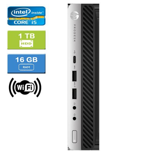 HP  Refurbished (Good) - 600 G3 Mini Intel Core I5-7500T 2.70 Ghz, 16GB, 1Tb HDD, Win 10 Pro