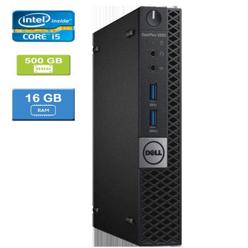 DELL  Refurbished (Good) - 5050 Micro Intel Core I5-7600T 2.80 Ghz, 16GB, 500GB HDD, Win 10 Pro