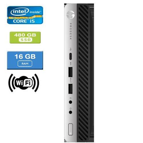 HP  Refurbished (Good) - 600 G3 Mini Intel Core I5-7500T 2.70 Ghz, 16GB, 480GB SSD, Win 10 Pro