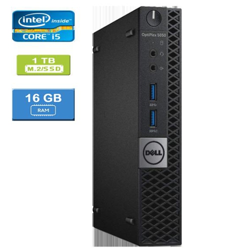 DELL  Refurbished (Good) - 5050 Micro Intel Core I5-7600T 2.80 Ghz, 16GB, M.2/1Tb SSD, Win 10 Pro