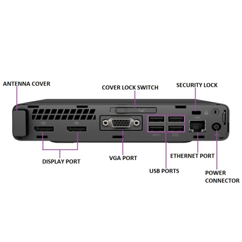 HP ProDesk 600 G3 Mini Desktop - Intel Core i5-7500T, 8GB Memory, 240GB SSD, Win 10 Pro by HP - Refurbished condition - Image 3