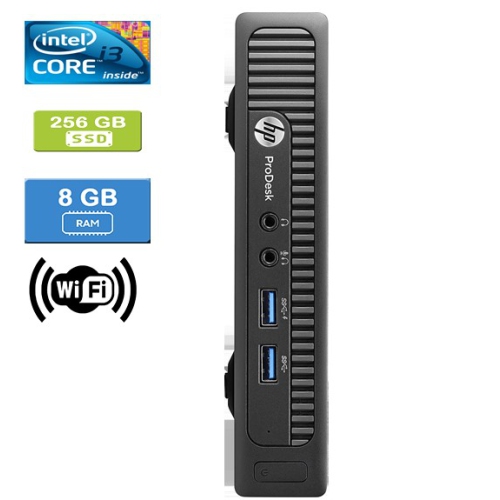 Refurbished - HP 600 G1 MINI Intel Core i3-4160T 3.10 GHz, 8GB, 256GB SSD, Win 10 Home
