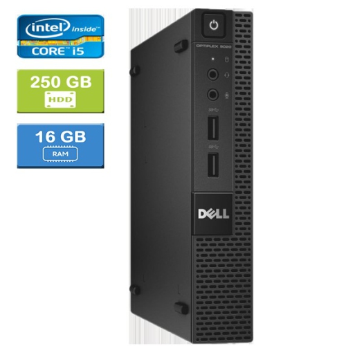 DELL  Refurbished (Good) - 9020 Micro Intel Core I5-4590T 2.00 Ghz, 16GB, 250GB SSD, Win 10 Pro