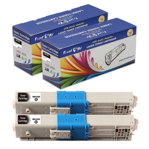C330 Compatible Set + BK ; 5 Toner Cartridges 44469801 / 44469703 / 44469702 / 44469701 for Okidata C310 C330 C330dn C510 C530 C530dn MC361 MC362w