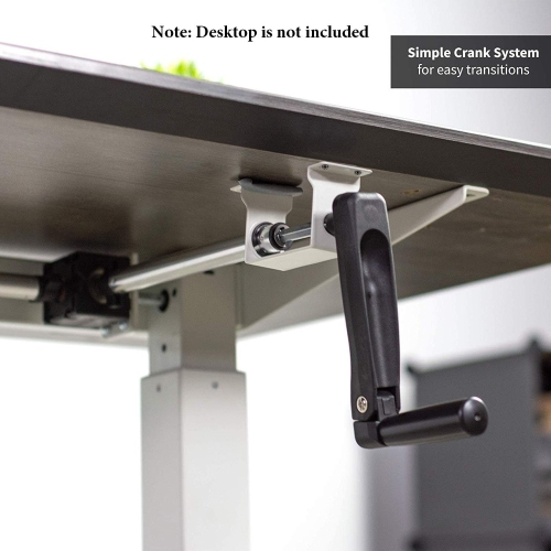 Boost Industries FS-DR22C-WH Compact Manual Crank Height Adjustable White Desk Frame