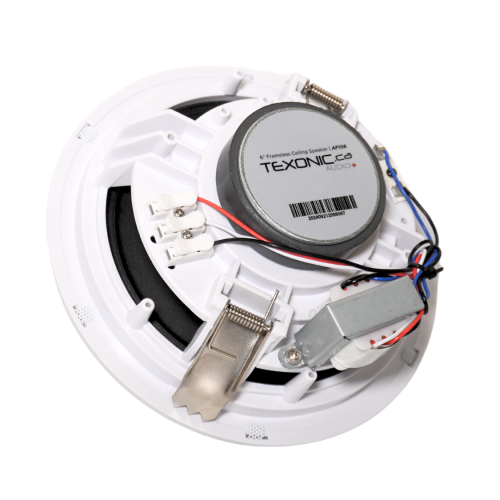 6" 70V Trim-less Commercial In-Ceiling Speaker Bundle with Spring Clamp Installation for Background Music Systems
