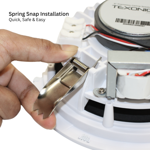 6" 70V Trim-less Commercial In-Ceiling Speaker Bundle with Spring Clamp Installation for Background Music Systems