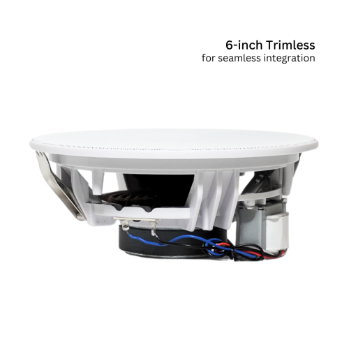 6" 70V Trim-less Commercial In-Ceiling Speaker Bundle with Spring Clamp Installation for Background Music Systems