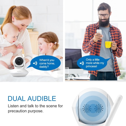 SANNCE HD Mini Wireless IP Camera Home Surveillance Camera System Baby Monitor -Enhanced Wi-Fi 3dB Antenna