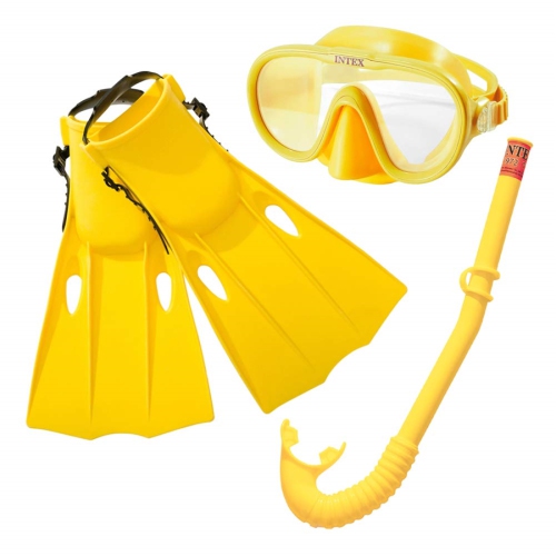 Intex - Master Class Diving Kit, Scope, Snorkel and Palm, Yellow