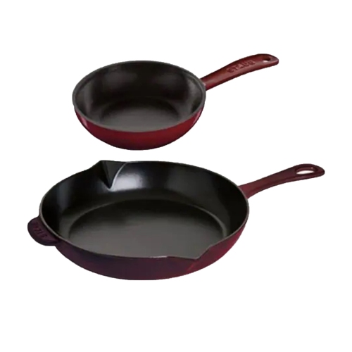 STAUB  Pans 2 Piece Cast Iron Fry Pan Set