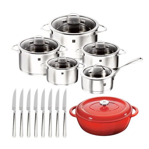 ZWILLING ESSENCE 10 Piece Cookware Set w/ FREE Steak Knives and Cocotte