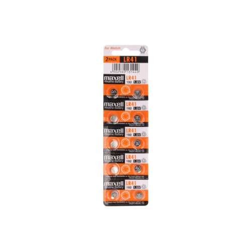 100-Pack LR41 / AG3 Maxell Alkaline Button Batteries
