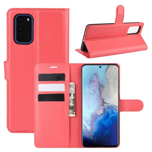 PANDACO Red Leather Wallet Case for Samsung Galaxy S20+