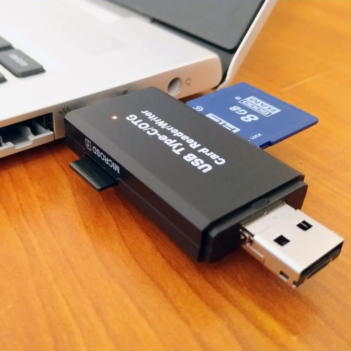 Lecteur de carte USB Type-C pour SD, Micro SD, Smartphones Android Caméras | Lecteur - Enregistreur USB 2.0 Haute Vitesse 480 Mbps