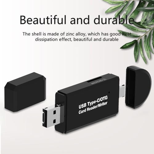 Lecteur de carte USB Type-C pour SD, Micro SD, Smartphones Android Caméras | Lecteur - Enregistreur USB 2.0 Haute Vitesse 480 Mbps