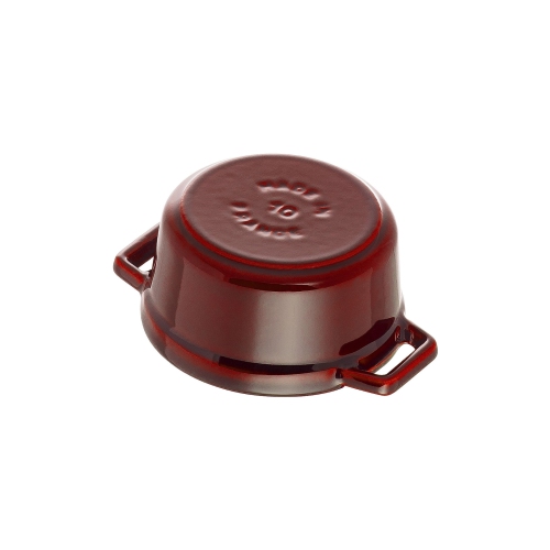 STAUB La Cocotte 250 mL Cast Iron Round Mini Cocotte, Grenadine-Red
